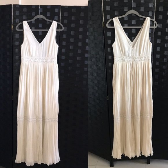Massimo Dutti  ivory embroidery  maxi dress - Picture 2 of 6